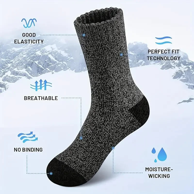 5 Pairs Merino Wool Thermal Hiking Socks