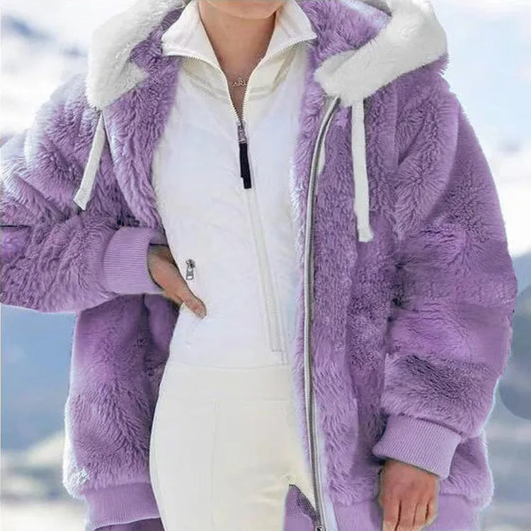 Women's Casual Hooded Fleece Coat