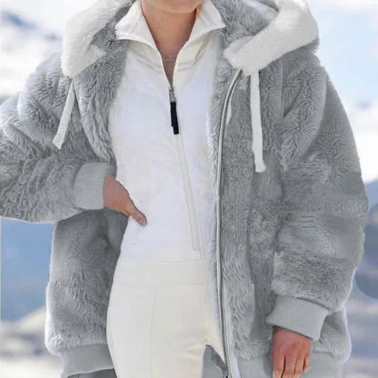 Women's Casual Hooded Fleece Coat