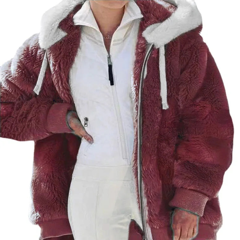 Women's Casual Hooded Fleece Coat