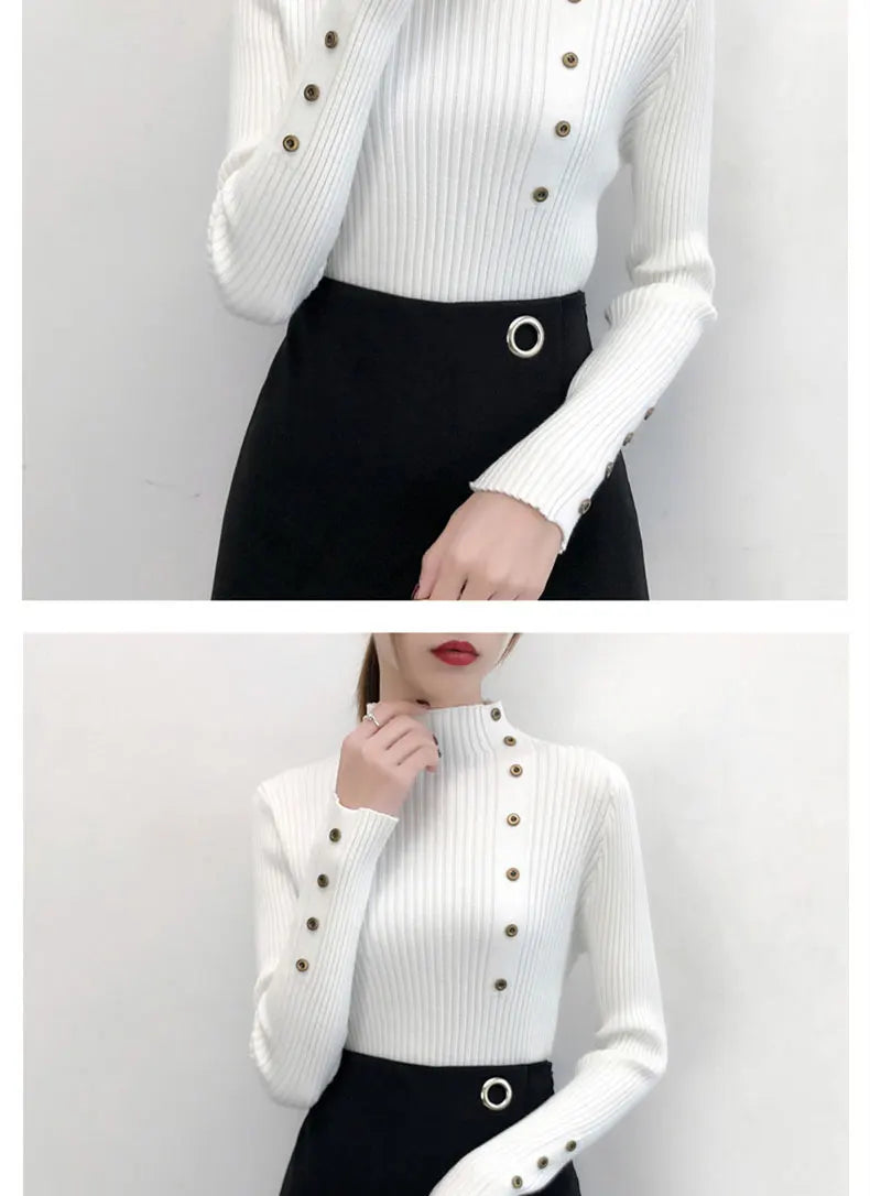 Women's Slim Fit Knitted Turtleneck Sweater