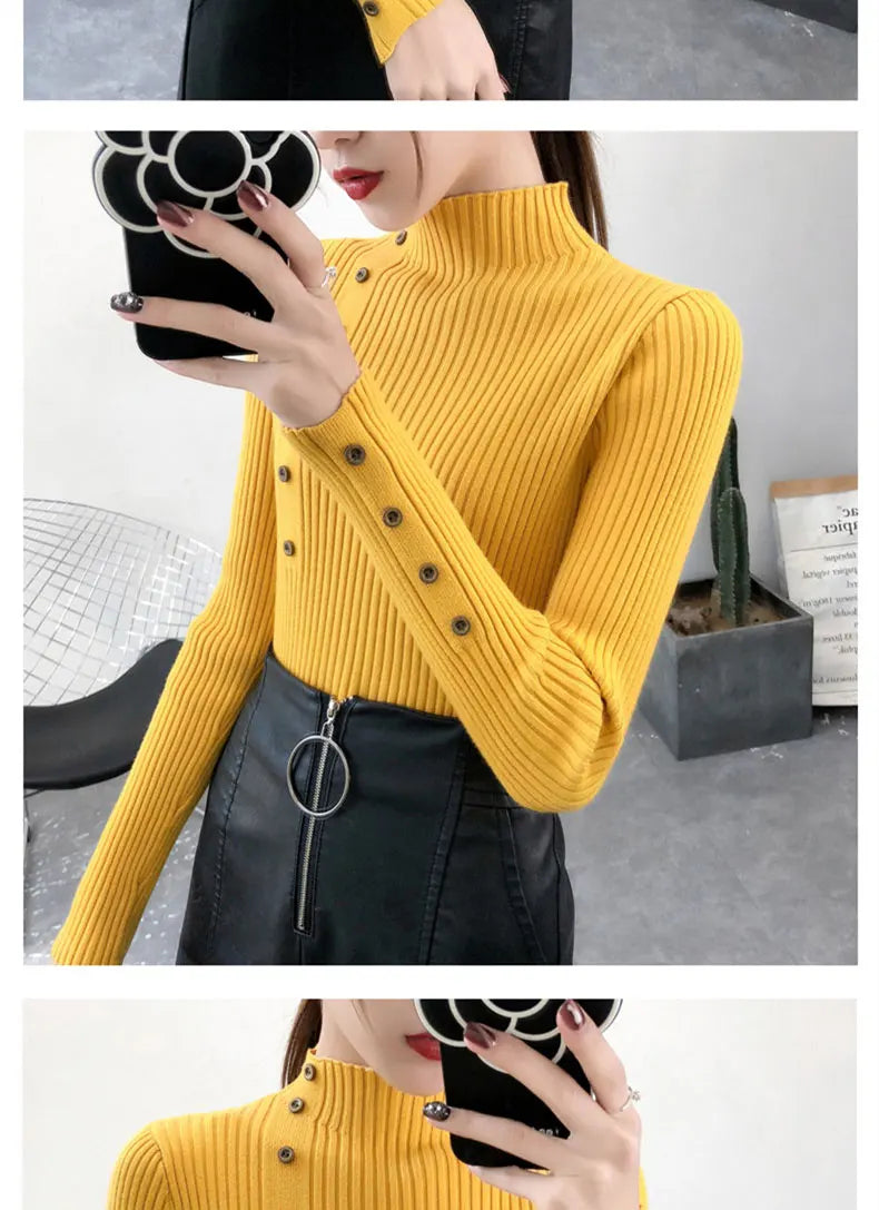 Women's Slim Fit Knitted Turtleneck Sweater