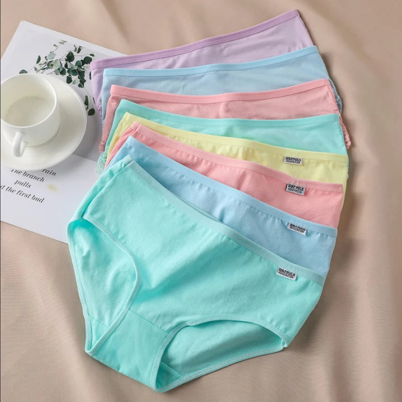 3Pc Set Candy Color Cotton Undergarments