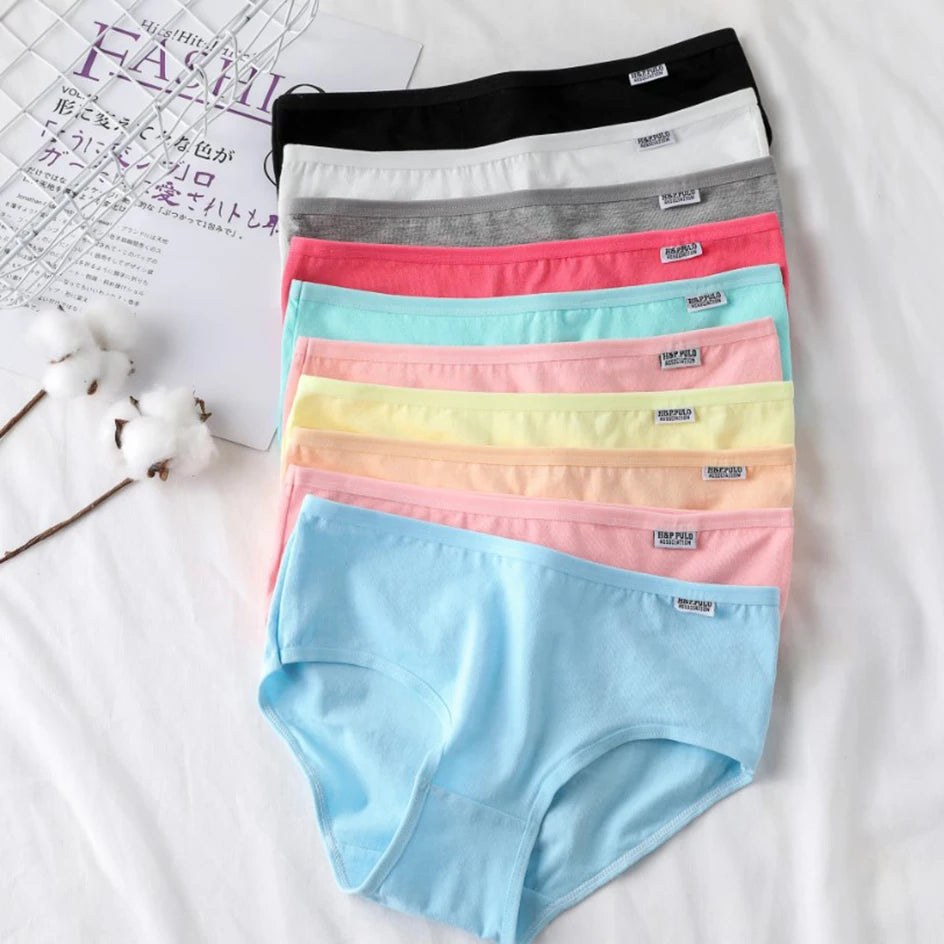 3Pc Set Candy Color Cotton Undergarments