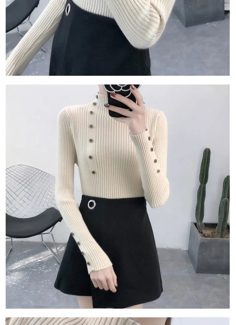 Women's Slim Fit Knitted Turtleneck Sweater