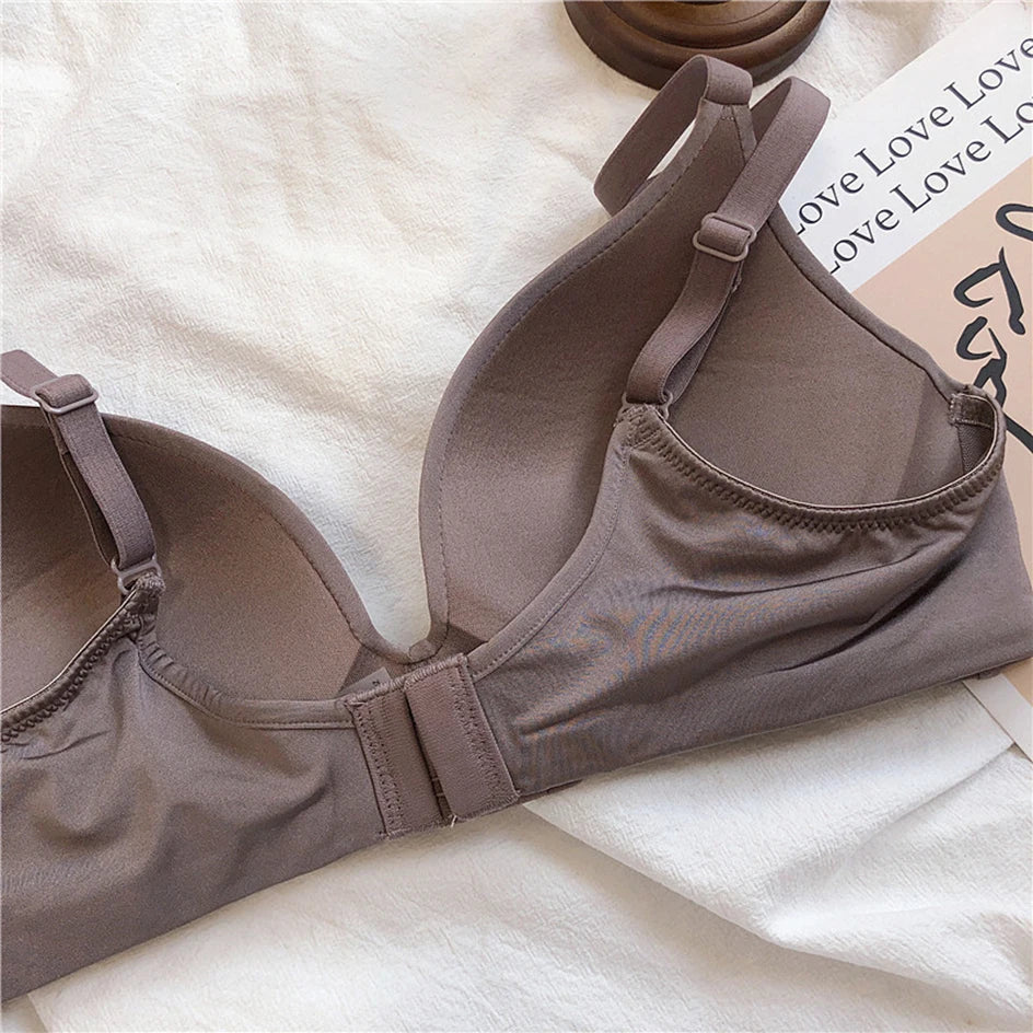 Silk Wireless Push-Up Bra, Comfortable Lingerie