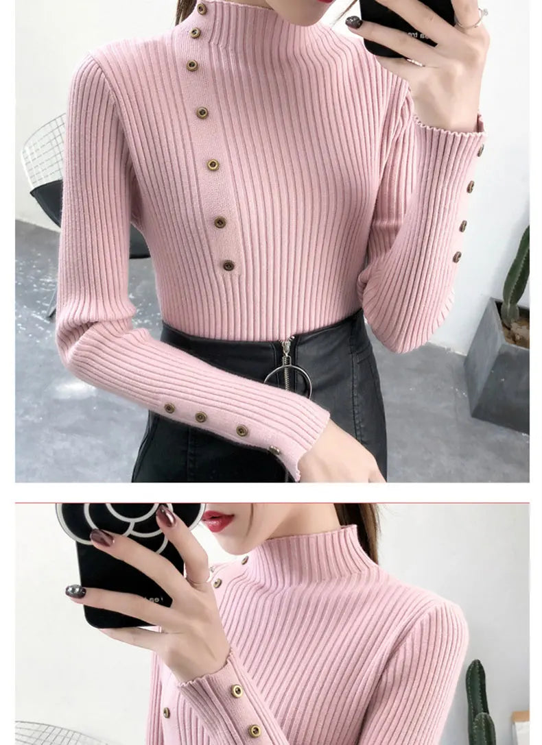 Women's Slim Fit Knitted Turtleneck Sweater