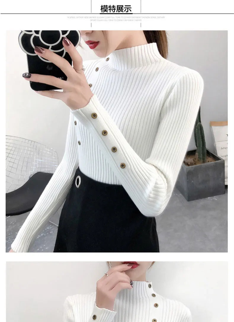 Women's Slim Fit Knitted Turtleneck Sweater