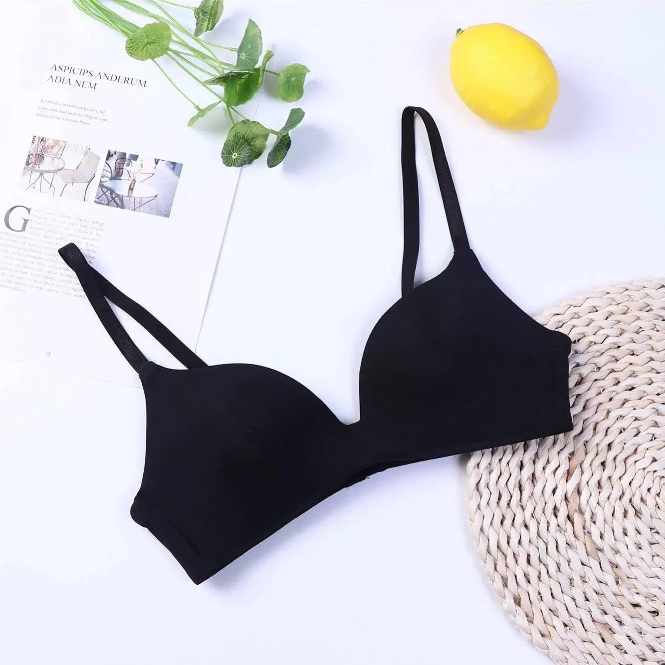 Silk Wireless Push-Up Bra, Comfortable Lingerie