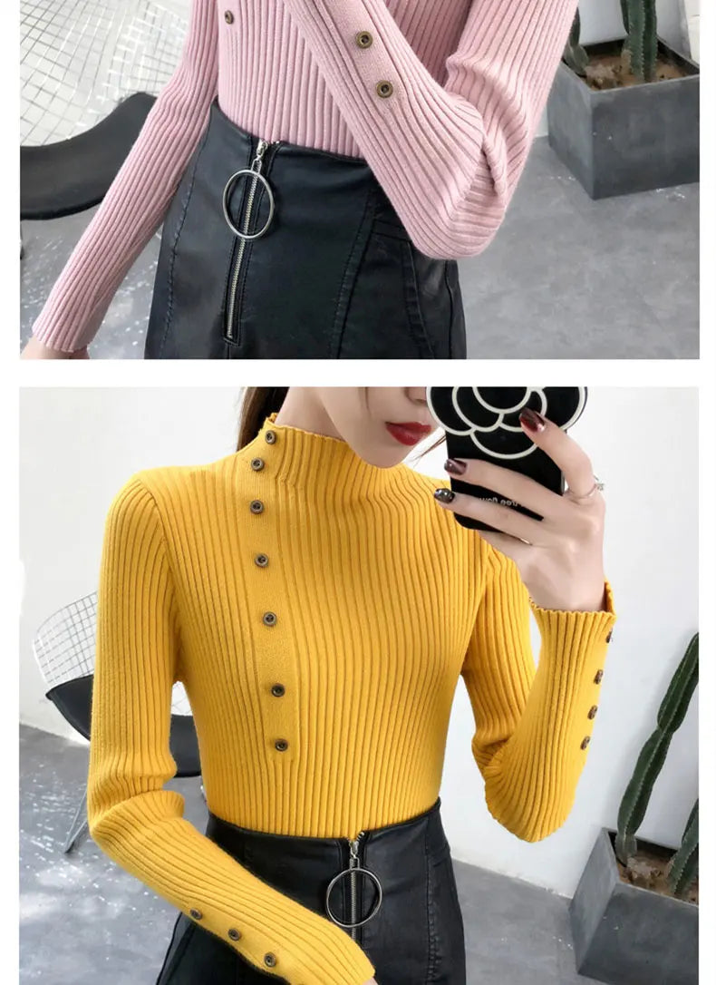 Women's Slim Fit Knitted Turtleneck Sweater