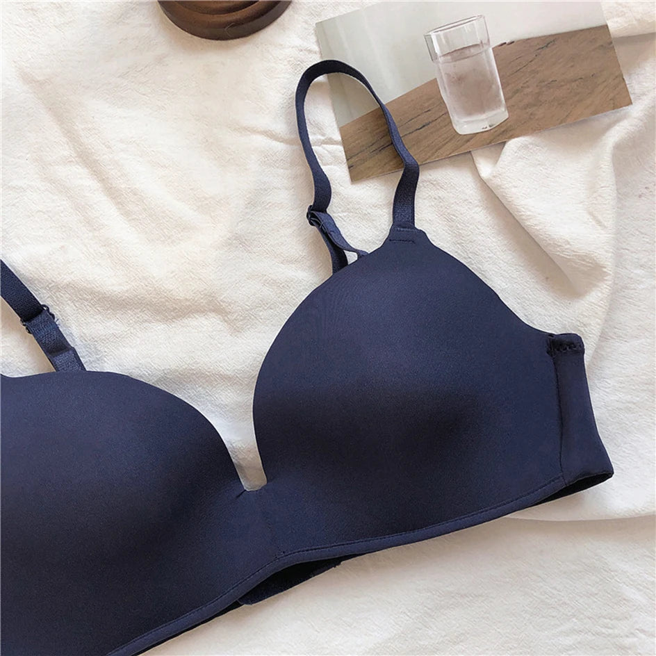 Silk Wireless Push-Up Bra, Comfortable Lingerie