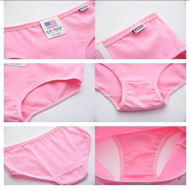 3Pc Set Candy Color Cotton Undergarments