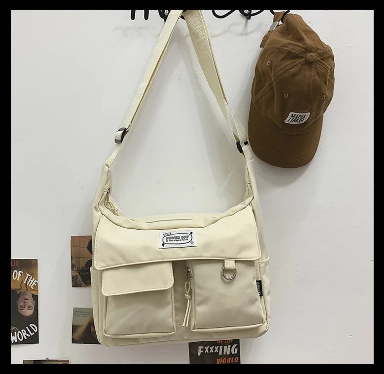 Korean Ulzzang Multi-Pocket Crossbody Bag