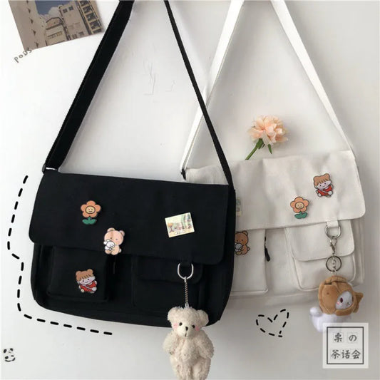 Harajuku Retro Canvas Shoulder Bag