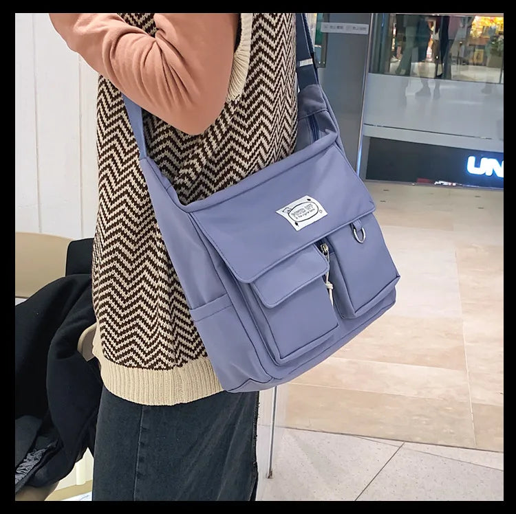 Korean Ulzzang Multi-Pocket Crossbody Bag