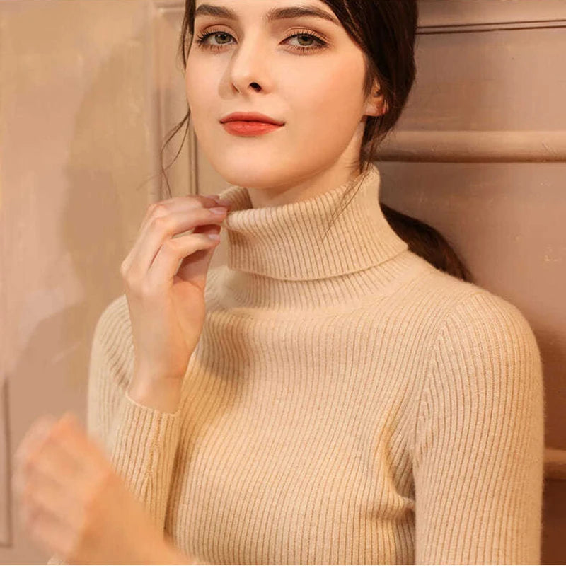 Women's Casual Turtleneck Knit Sweater