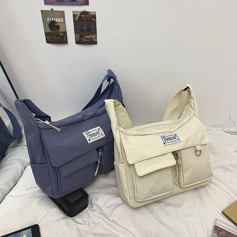 Korean Ulzzang Multi-Pocket Crossbody Bag