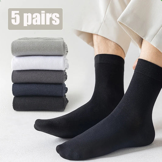 5 Pairs Breathable Unisex Classic Crew Socks