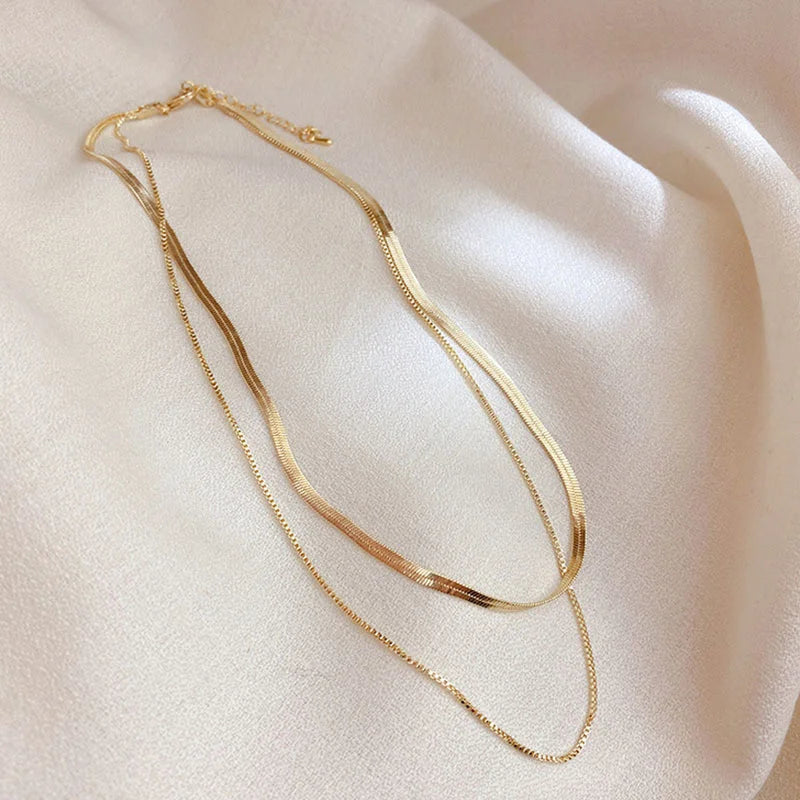 Trendy Gold Snake Chain Necklace