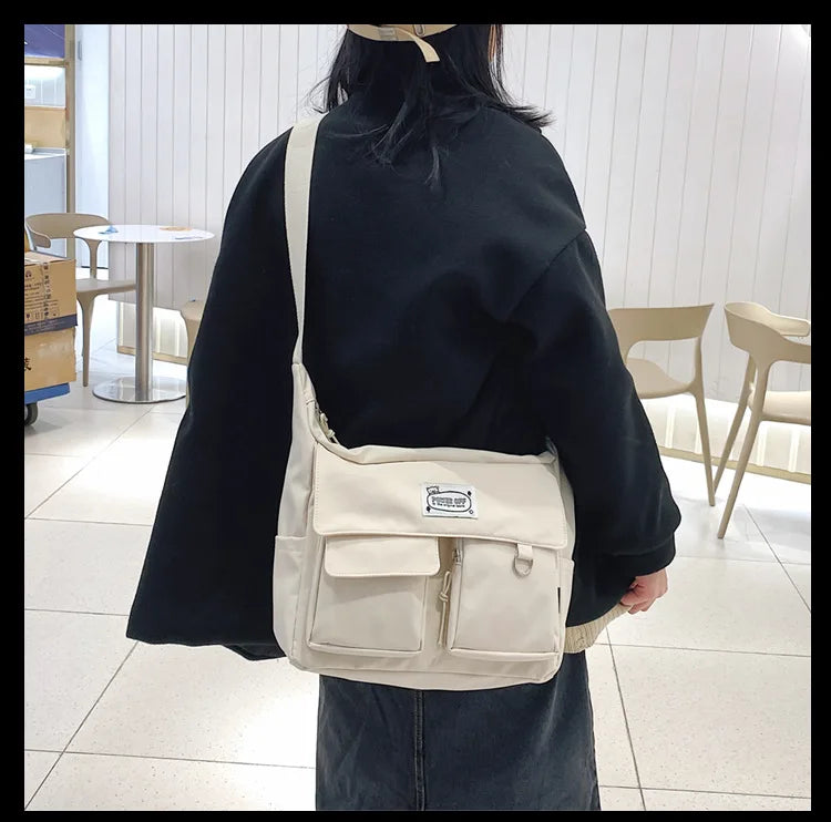 Korean Ulzzang Multi-Pocket Crossbody Bag