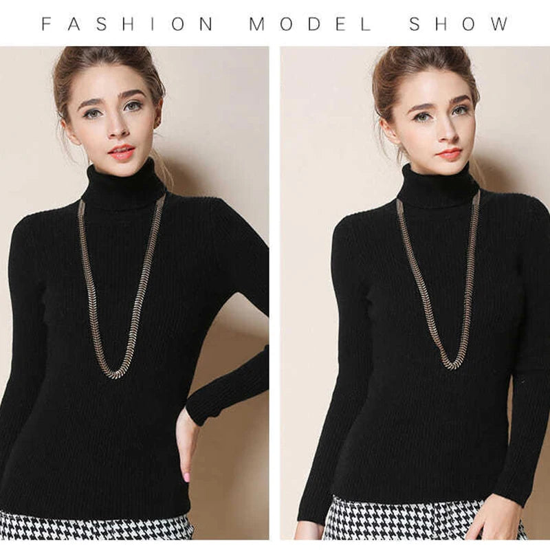 Women's Casual Turtleneck Knit Sweater