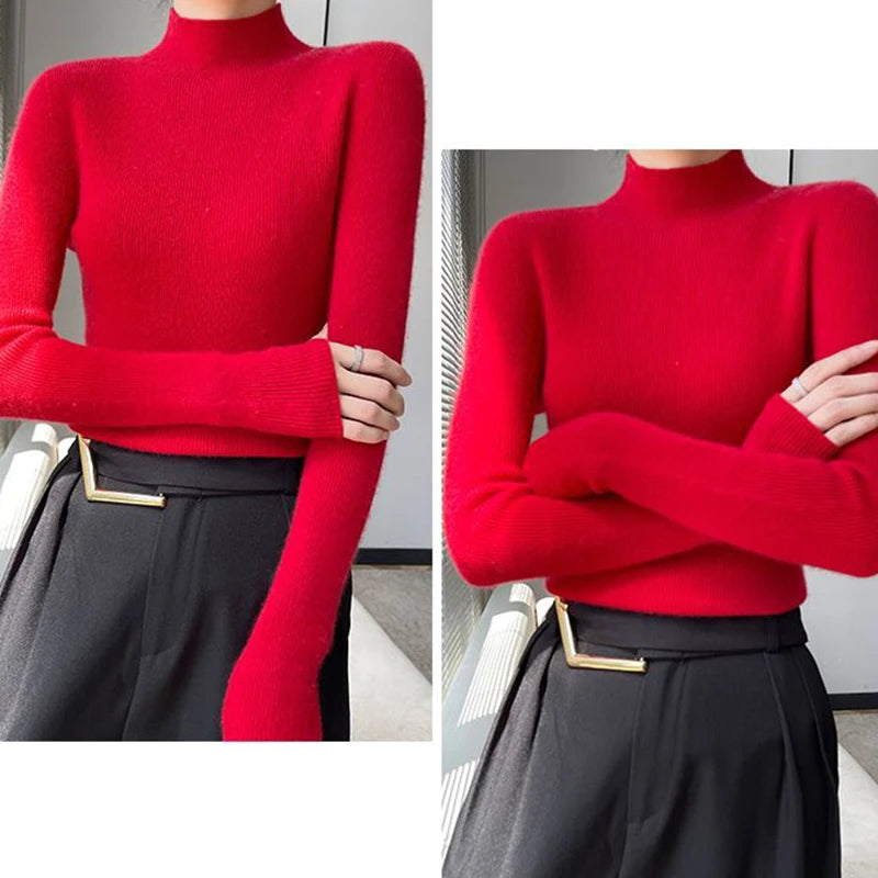 Half Turtleneck Knitted Sweater