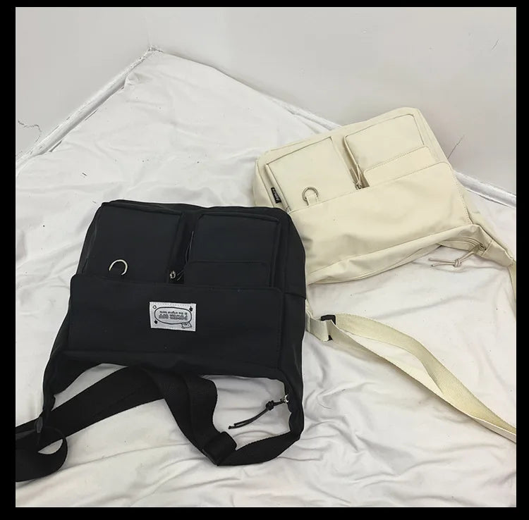 Korean Ulzzang Multi-Pocket Crossbody Bag