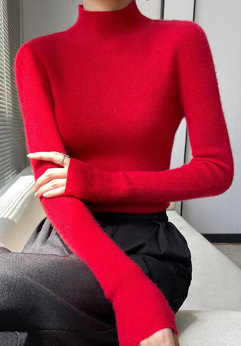 Half Turtleneck Knitted Sweater