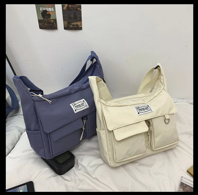 Korean Ulzzang Multi-Pocket Crossbody Bag