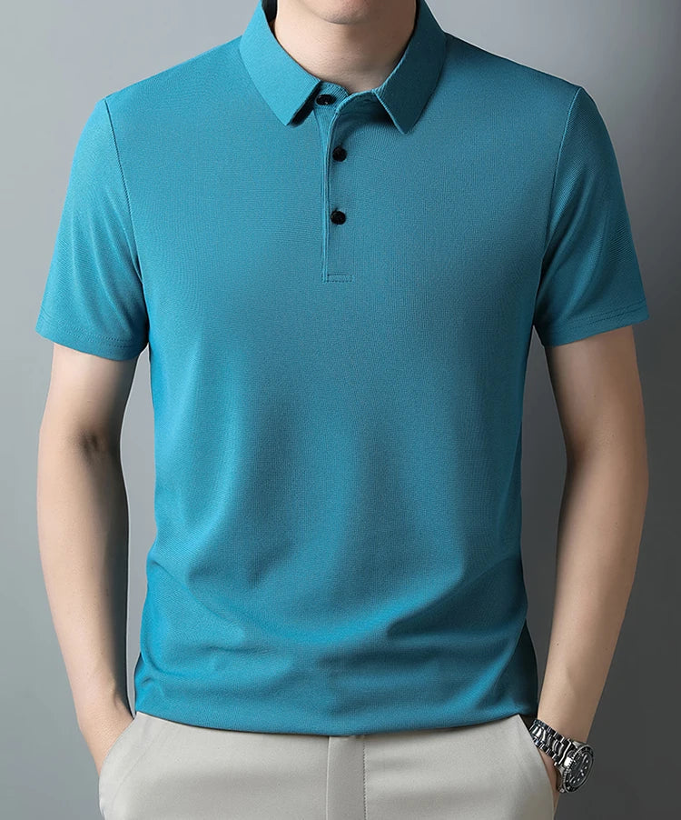 Men's Waffle Casual Knit Polo Shirt