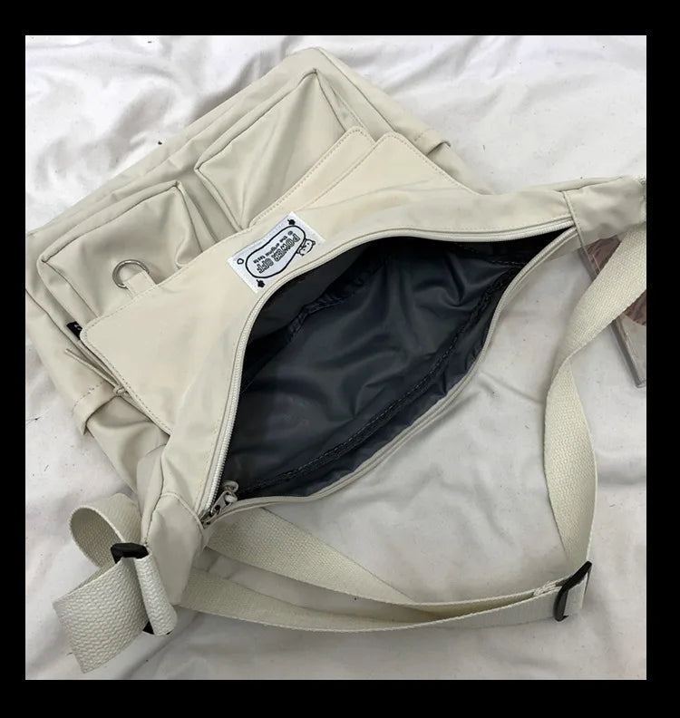 Korean Ulzzang Multi-Pocket Crossbody Bag