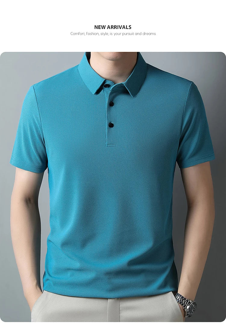 Men's Waffle Casual Knit Polo Shirt