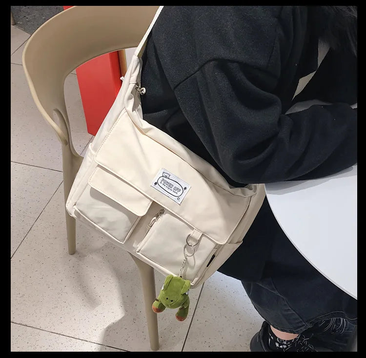 Korean Ulzzang Multi-Pocket Crossbody Bag