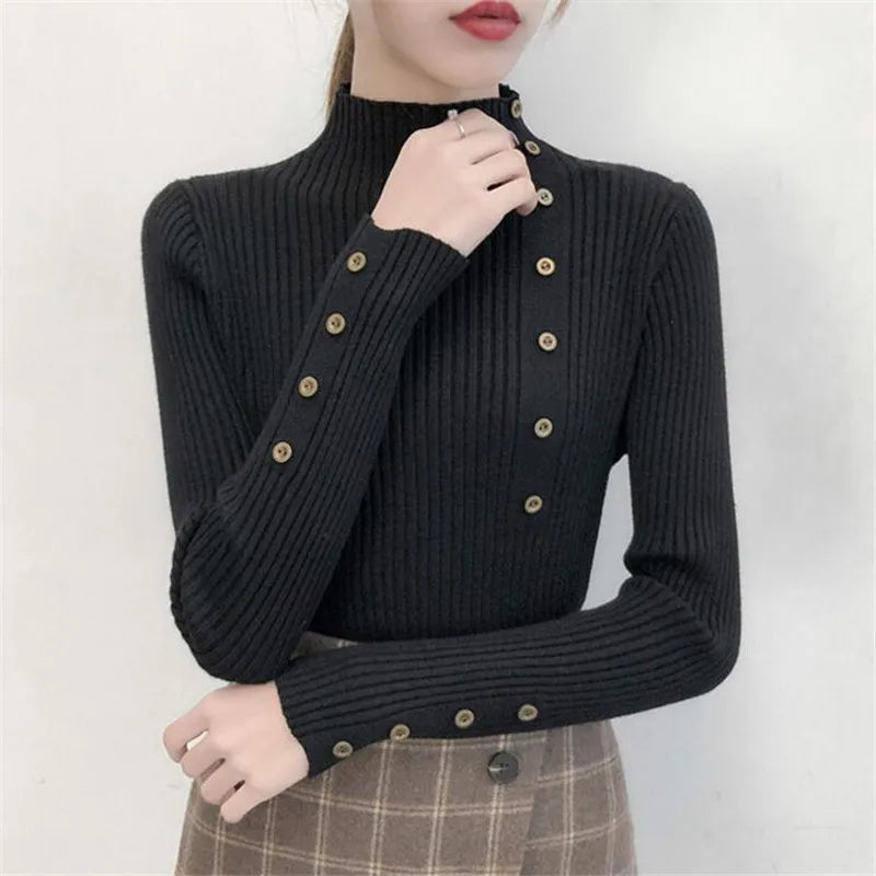 Women's Slim Fit Knitted Turtleneck Sweater