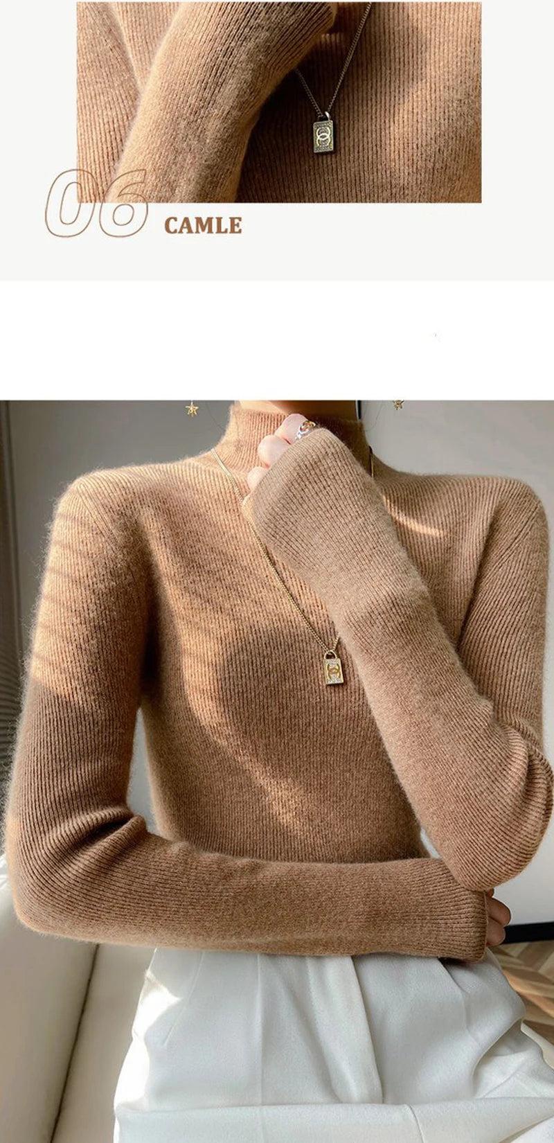 Half Turtleneck Knitted Sweater