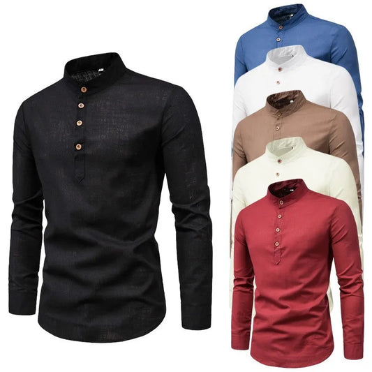 Men's Slim Fit Long Sleeve Business Shirt