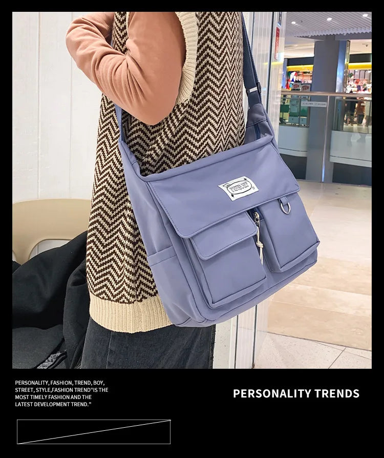 Korean Ulzzang Multi-Pocket Crossbody Bag