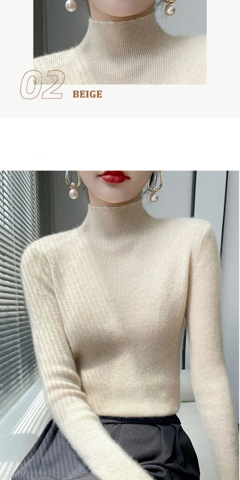 Half Turtleneck Knitted Sweater