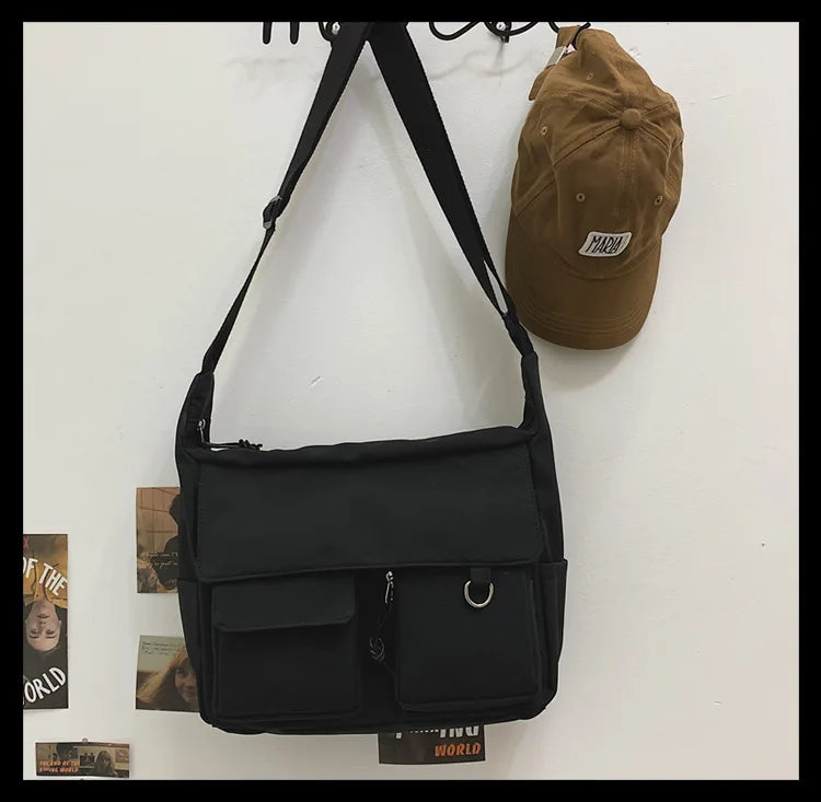 Korean Ulzzang Multi-Pocket Crossbody Bag