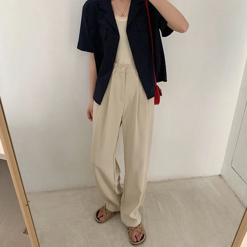 High Waist Stylish Loose Office Pants