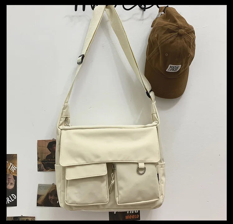 Korean Ulzzang Multi-Pocket Crossbody Bag