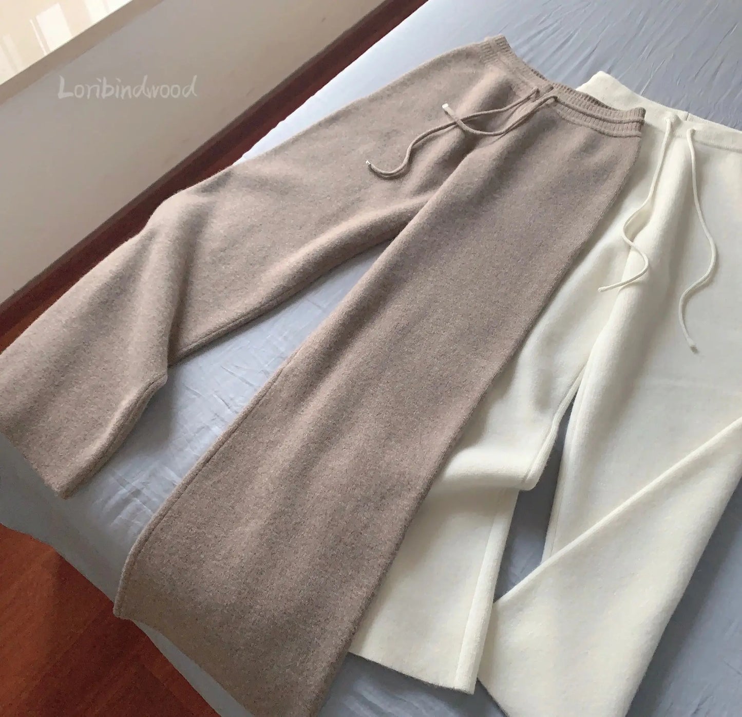 High-Waisted Wool Wide-Leg Trousers