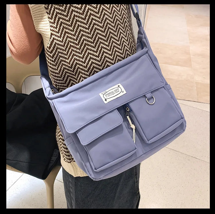 Korean Ulzzang Multi-Pocket Crossbody Bag