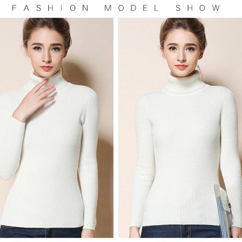 Women's Casual Turtleneck Knit Sweater