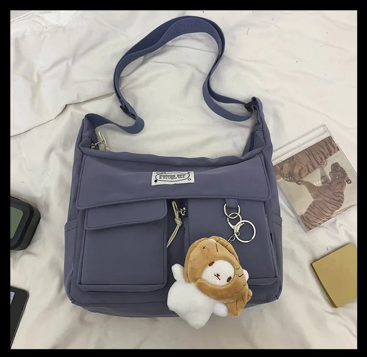 Korean Ulzzang Multi-Pocket Crossbody Bag