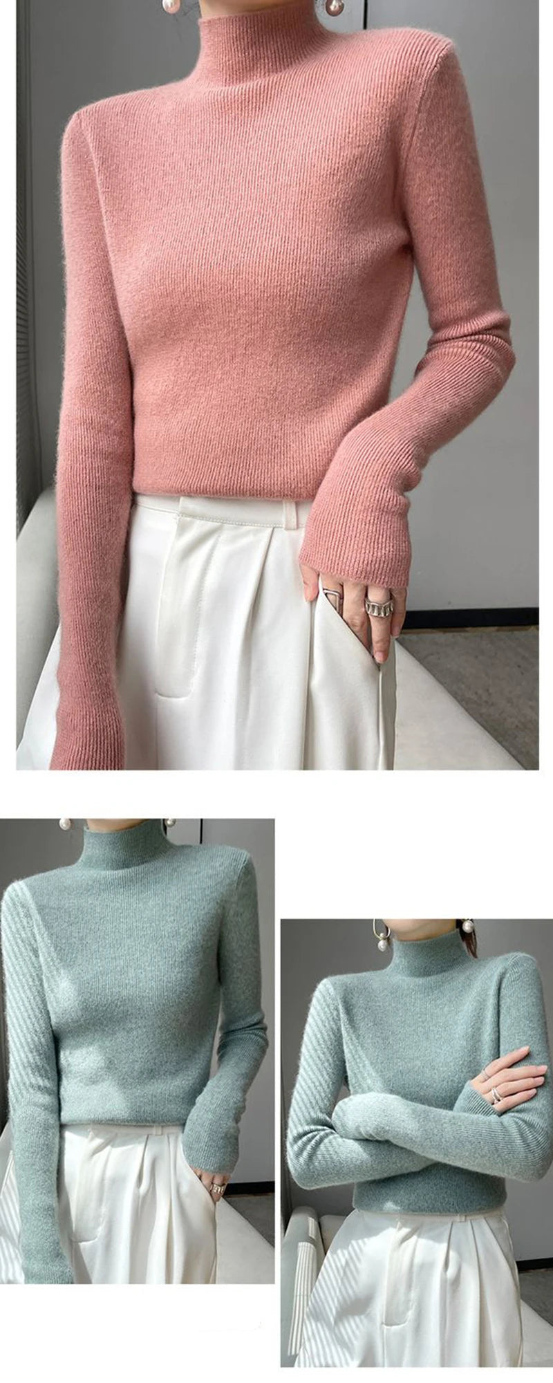 Half Turtleneck Knitted Sweater