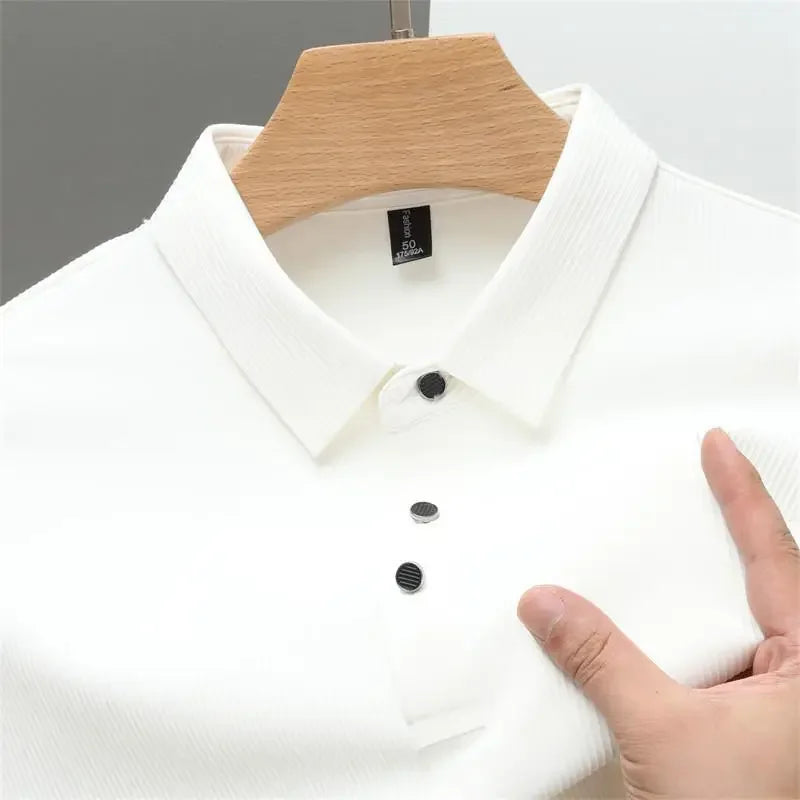 Men's Waffle Casual Knit Polo Shirt