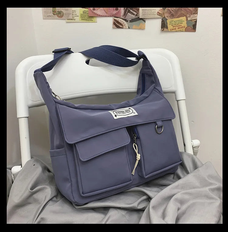 Korean Ulzzang Multi-Pocket Crossbody Bag