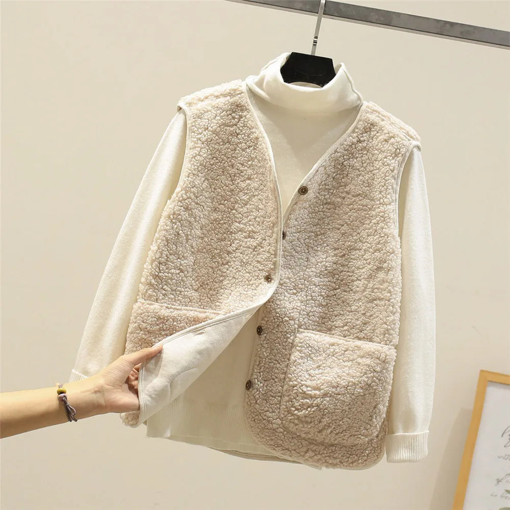 Lamb Wool Sleeveless Jacket