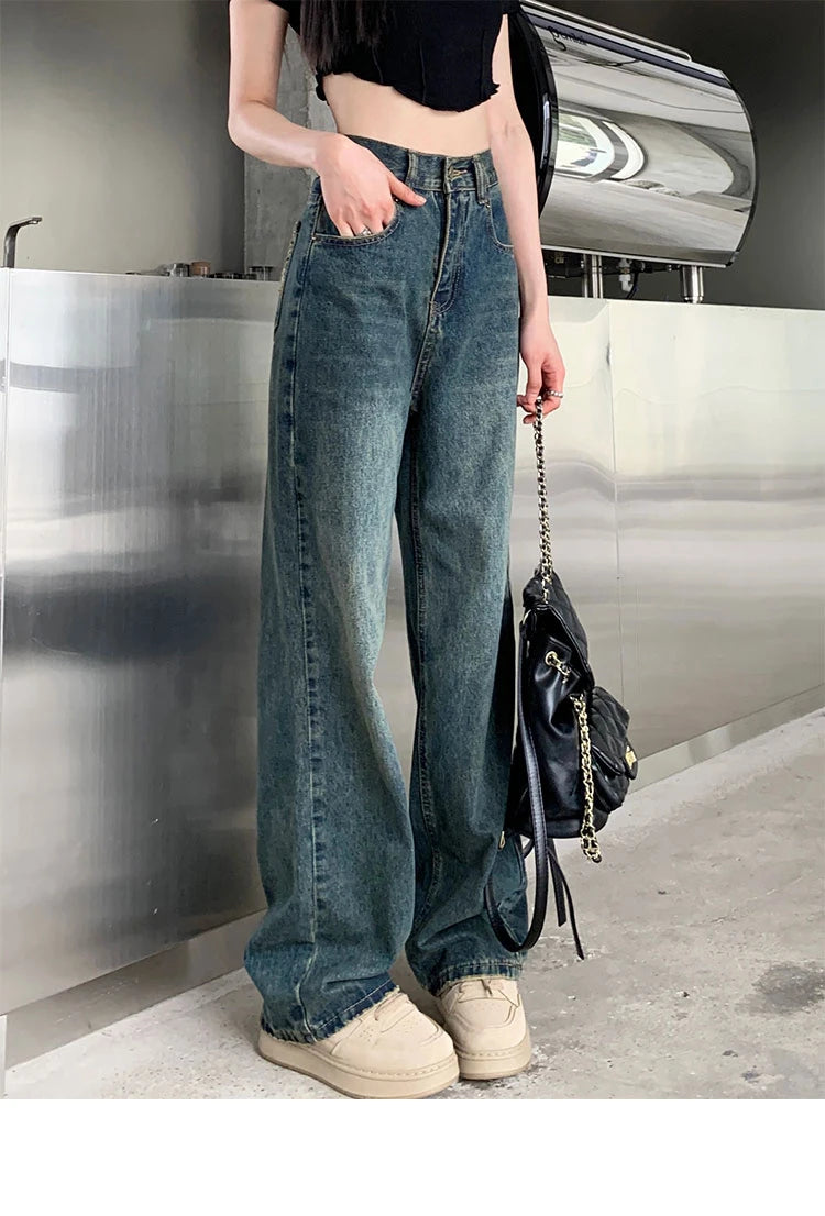 High-Waisted Wide Leg Jeans